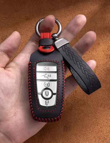 Miniatura 3 de Funda de cuero para llavero Ford, funda protectora de llavero compatible con Bronco Mustang F150 F350 Fusion Escape Edge Explorer Expedition Raptor