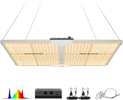 Spider Farmer SF2000, Luz de Crecimiento LED Samsung LM301H EVO, Luz de Plantas de Espectro Completo, Lámpara de 200W Ajustable y Alta Eficiencia y