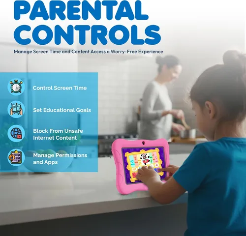 Miniatura 6 de Contixo Paquete de Tabletas para Niños de 7 Pulgadas - Tabletas Android y Auriculares con Cable para Niños, con más de 50 Libros de Cuentos
