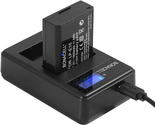 Miniatura 3 de Bonacell Paquete de 2 baterías LP-E10 y cargador dual LCD compatible con Canon EOS EOS 1100D, EOS 1200D, EOS 1300D, 1500D, 2000D, 3000D, Rebel T3