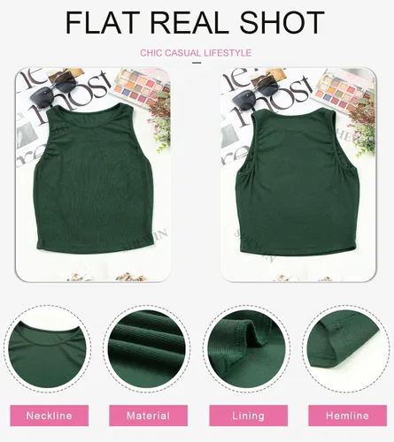 Miniatura 5 de SHEWIN Camiseta corta sin mangas con espalda cruzada para mujer