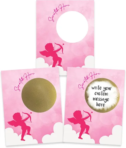 Miniatura 23 de My Scratch Offs - Paquete de 20 Mini Tarjetas Rasca y Gana DIY de Corazón Rosa para San Valentín con Calcomanías, 3x4 Pulgadas, Notas de Amor