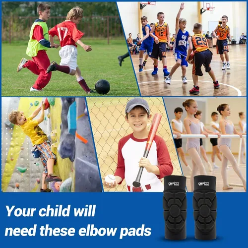 Miniatura 6 de ONTYZZ 1 par de coderas para niños, coderas, calentadores de brazos de baloncesto, manga protectora para disparos para fútbol, baloncesto, voleibol