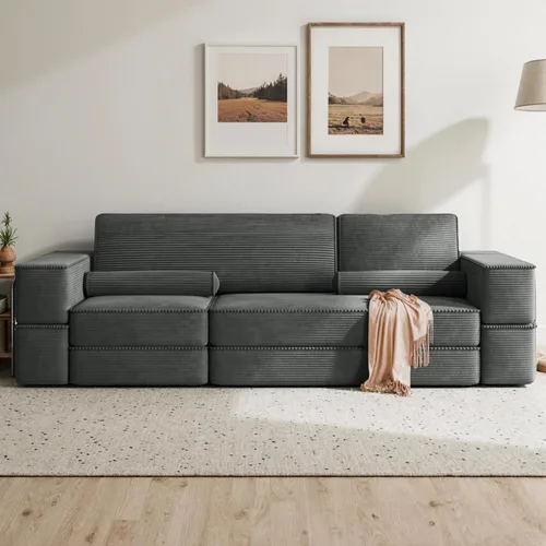 Miniatura 9 de YITAHOME Sofá seccional Cloud, sofá deshuesado, sofás seccionales para sala de estar Blanco lechoso