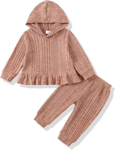 Miniatura 66 de Renotemy Conjunto de ropa para bebé recién nacida, para otoño e invierno, manga larga, pantalones, lindo conjunto de ropa para bebé niña