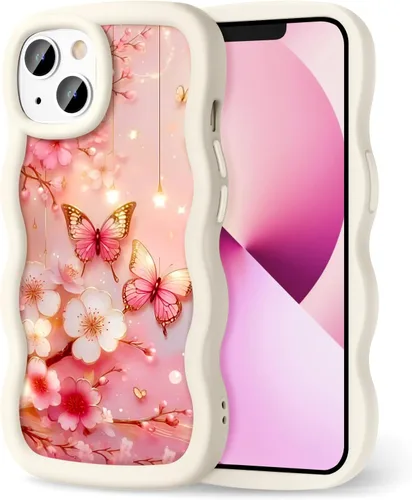 Miniatura 35 de Compatible con iPhone SE/8/7 Funda para Mujeres y Niñas, Marco Ondulado Rizado con Patrón Lindo, Estética Delgada Suave Silicona TPU Parachoques