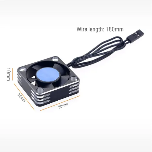 Miniatura 7 de KingVal Ventilador de enfriamiento del motor de aluminio de 1.181x1.181x0.394 in 28000RPM para 1/8 1/10 1/12 RC Car 540 550 Motor (negro-rojo)