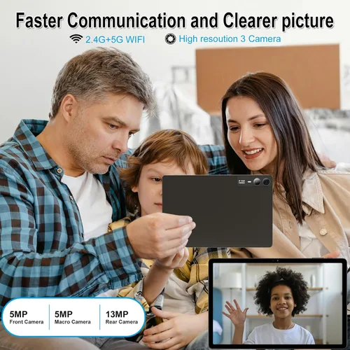 Miniatura 5 de 2026 Gemini AI - Tablet Android de 11 pulgadas 2000 x 1200 pantalla 2K 2 en 1, tabletas T616, 18 GB de RAM+128 GB ROM+1 TB expandir, cámara de Gris