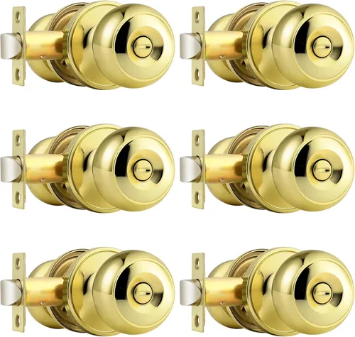 Miniatura 25 de Probrico - Pomo de puerta de bronce aceitado, perillas interiores de bronce para baño, perillas de privacidad para puerta de dormitorio con Bronce