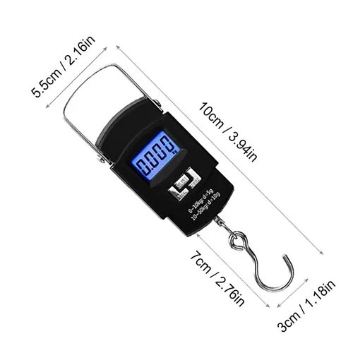 Miniatura 7 de Herramienta de medición de peso, báscula digital para maleta con capacidad de 110 libras110.2 lbs, báscula de pesaje portátil de acero inoxidable