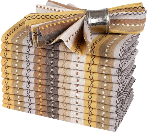Miniatura 5 de Juego de 12 servilletas de tela 100% algodón puro de 18 x 18 pulgadas, servilletas de boda, lavables a máquina, servilletas de cóctel, beige Beige