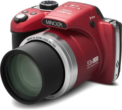 Miniatura 4 de MINOLTA MN53Z 16 MP / 1080P FHD Bridge Cámara digital con zoom óptico de 53x (Rojo) Paquete con tarjeta de memoria de 32GB + Bolsa para cámara + Kit