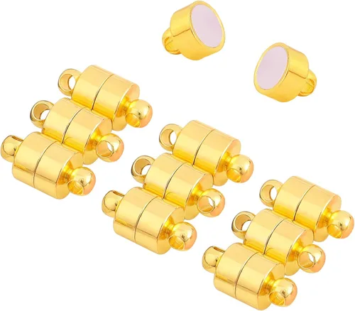 10 cierres magnéticos para collares, pulseras y cierres para hacer joyas, extensores magnéticos de joyería para mujeres, dorado