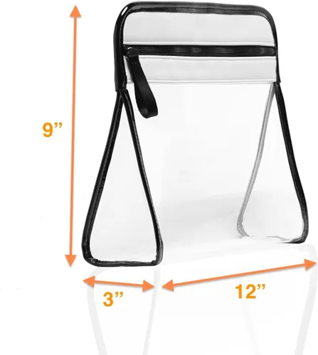 Miniatura 8 de ZOOX Clarity, neceser de lujo y estuche de chorro con ventana transparente, apto para viajes TSA (marfil, bolsa, grande)