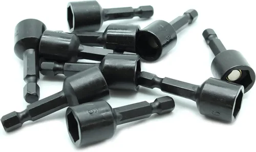 Miniatura 9 de TMAX Juego de 5 piezas de destornilladores magnéticos de acero S2 listo para impactos: 1/4 pulgadas, 5/16 pulgadas, 3/8 pulgadas, 7/16 pulgadas, 1/2