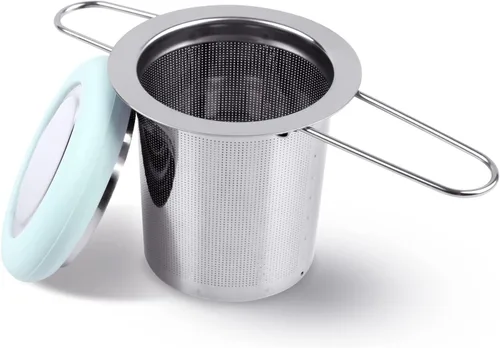 Miniatura 8 de Infusor de Té de Acero Inoxidable Colador de Té Mango Plegable Filtro de Té Colador de Malla Extra Fina Cesta de Preparación con Tapa para Té