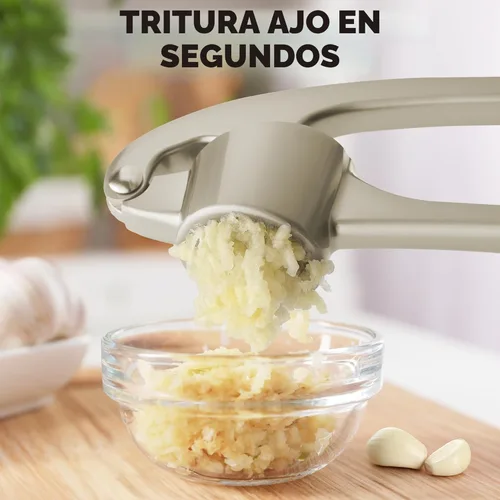 Miniatura 5 de Zulay Kitchen - Juego grande de prensa de ajo, cuenco más grande, acero inoxidable, a prueba de óxido, para lavavajillas, pica y exprime, limpieza