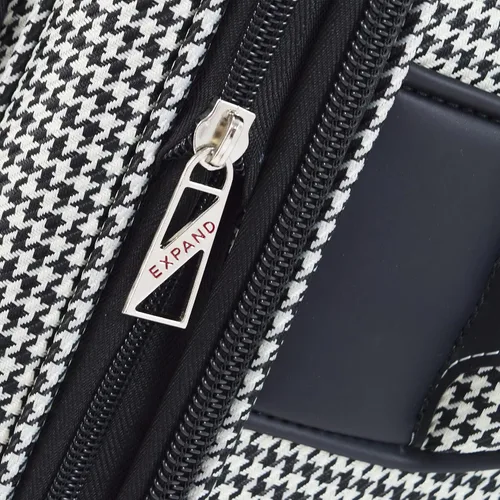 Miniatura 2 de London Fog Oxford III - Juego de 2 piezas (bolsa de cabina y 25 pulgadas giratoria), color blanco y negro, Negro Blanco, London Fog Oxford Iii
