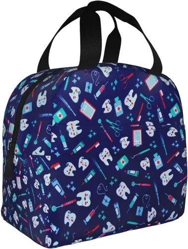 Miniatura 2 de Bolsa de Almuerzo Higienista Dental Lonchera para Mujeres y Hombres Bolsa de Picnic Aislada Enfriador Térmico Bolsa Tote Linda para Trabajo Camping