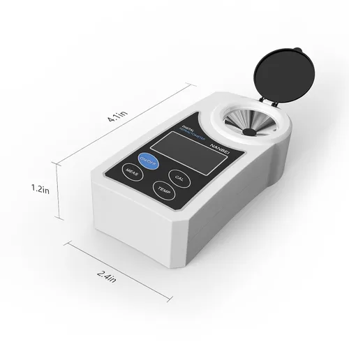 Miniatura 2 de 0-55% Refractómetro digital brix con ATC, refractómetro portátil, ± 0.5 Precisión, índice refractivo/conversión de modo de operación de contenido