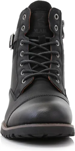 Miniatura 3 de Polar Fox Patrick MPX808583 - Botas clásicas de combate con cierre de cremallera para hombre, 7 ojales