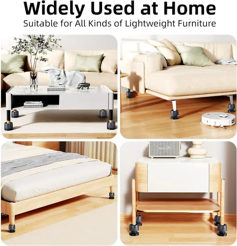 Miniatura 8 de Elevadores de sofá ajustables, elevadores de muebles resistentes para sofá, silla, patas de mesa, paquete de 4 elevadores de cama de ABS
