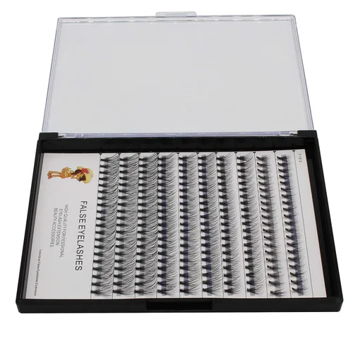 Miniatura 5 de Bodermincer Bandeja grande 20D, 10 filas, 8-10-0.472-0.551 in volumen mixto, extensiones de pestañas individuales de injerto de 8 a 0.551 in