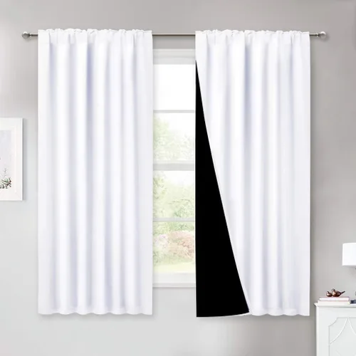Miniatura 11 de NICETOWN Paneles de cortinas totalmente opacas para dormitorio que reducen el frío, cubiertas de ventana súper gruesas aisladas, cortinas Biscotti