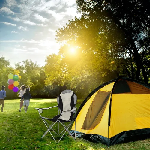 Miniatura 2 de Sillas plegables de campamento para adultos, sillas de campamento plegables con portavasos y bolsa exterior, silla ligera y portátil al aire libre