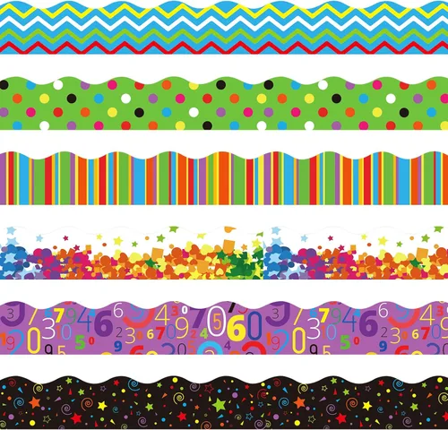 Miniatura 16 de Containlol Bordes para decoración de tablón de anuncios, 118 pies de borde festoneado con tema oceánico para tablón de anuncios de aula