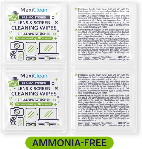 Miniatura 6 de MAXI CLEAN Paquete de 440 toallitas para lentes de anteojos prehumedecidas, envueltas individualmente, limpieza sin rayas para anteojos y pantallas