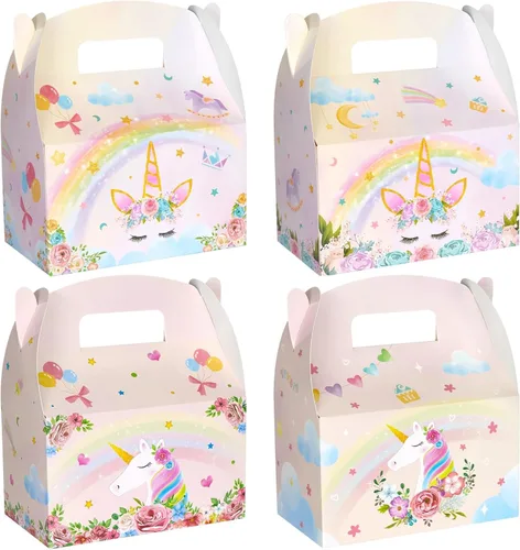 Miniatura 20 de WERNNSAI Paquete de 12 cajas de regalo de fiesta de cumpleaños, decoraciones de fiesta de feliz cumpleaños, cajas de dulces para niñas y niños