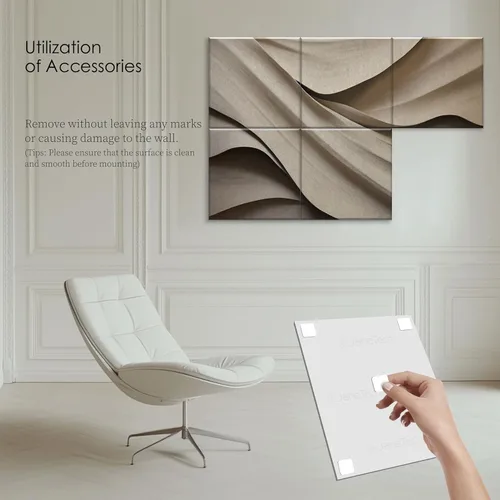 Miniatura 6 de Paquete de 6 paneles absorbentes de sonido de 72x48 pulgadas Paneles acústicos para paredes para el hogar, la oficina o el estudio – Diseño Cortinas