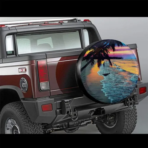 Miniatura 2 de Coco Beach Sunset - Funda de repuesto para hamaca impermeable con rayos UV, para remolque, RV, SUV de 14 pulgadas