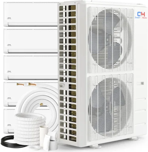 Cooper & Hunter 5 Zone 9000 9000 12000 12000 12000 BTU Multi Zone Ductless Mini Split Aire acondicionado Bomba de calor Set completo con kits de