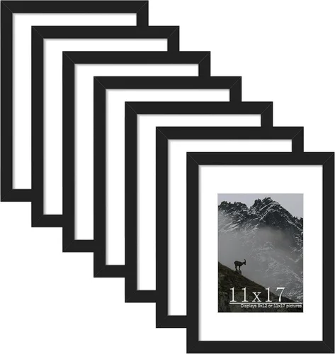 Miniatura 22 de Picrit Marco negro para póster de 24 x 34 pulgadas, paquete de 7 unidades, para fotos de 20 x 30 pulgadas con paspartú o de 24 x 34 pulgadas sin