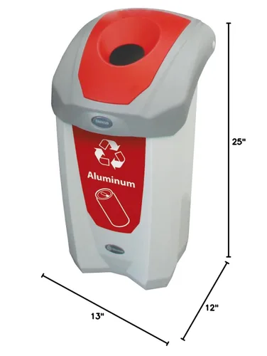 Miniatura 3 de Nexus - Contenedor de reciclaje de latas de aluminio 8G (gris, calcomanía roja), contenedor de reciclaje de plástico de 8 galones para latas
