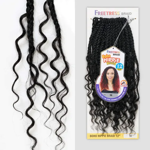 Miniatura 5 de FreeTress - Trenzas de ganchillo boho hippie de 12 pulgadas (caramelo)