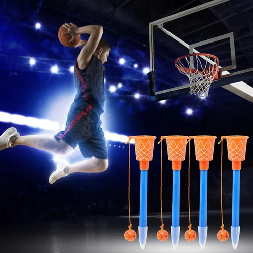 Miniatura 2 de KRIZJUES 10 bolígrafos de aro de baloncesto, suministros escolares kawaii, bonitos bolígrafos de tinta de gel de dibujos animados, bolígrafos