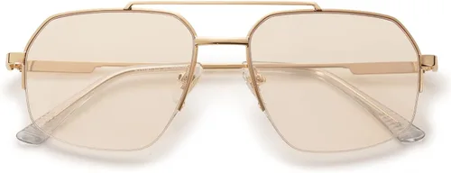 SOJOS Trendy Aviator Sunglasses Mens Womens Retro Double Bridge Metal Frame Semi-Rimless Shades SJ1191