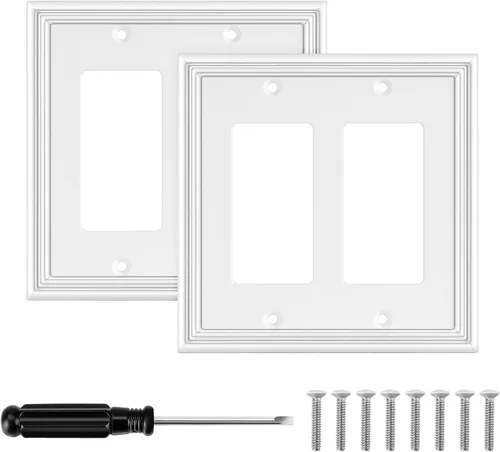 Miniatura 10 de Cubiertas blancas para enchufes de pared, placa decorativa moderna para interruptor de luz, cubierta de enchufe, placas de interruptor, cubierta