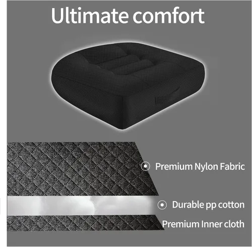 Miniatura 6 de Cojín de asiento ajustable en altura, 15.7 x 15.7 x 4.7 pulgadas, modelo mejorado con altura ajustable, tela de malla de nailon transpirable, diseño