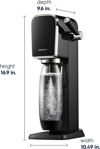 Miniatura 11 de SodaStream - Máquina de agua con gas ART PAQUETE DE VALOR Sistema de CO2 CQC Incluye 2 cilindros de CO2, 2 botellas de 32 onzas líquidas aptas