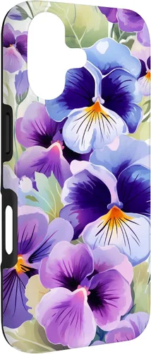 Miniatura 3 de Pansy Flower Pattern Floral Case for iPhone 17