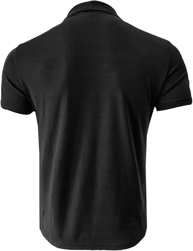 Miniatura 4 de Camiseta básica de manga corta con cuello alto falso para hombre