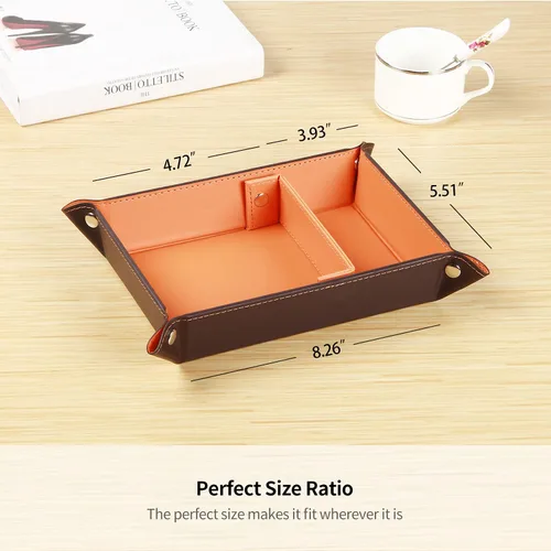 Miniatura 13 de Cuenco para llaves para hombres, soporte para entrada, mesita de noche, bandeja de valet para cosas de bolsillo, organizador de mesita de noche