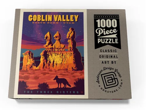 Miniatura 4 de MyPuzzle Goblin Valley State Park, Utah, Póster Vintage, rompecabezas prémium de 1000 piezas para adultos