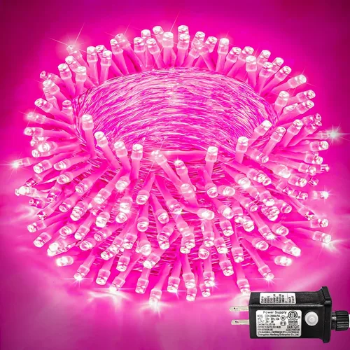 Miniatura 34 de Guirnalda de 120 luces LED rojas impermeables para exteriores, luces de Navidad rojas de 40 pies, 8 modos, cable transparente, guirnalda de luces