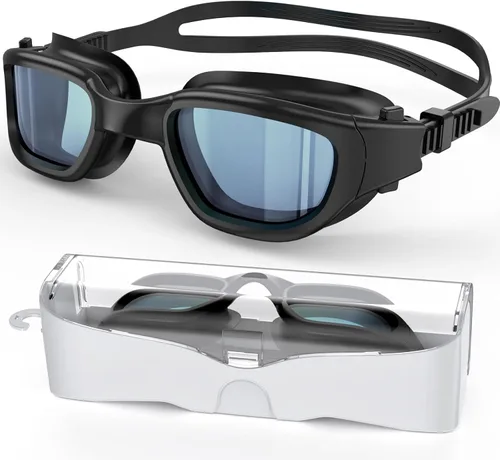 Gafas de natación polarizadas, gafas de natación unisex para adultos, antivaho, anti UV, vista amplia, gafas de piscina para hombres y mujeres