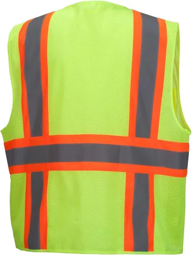 Miniatura 2 de Pyramex Safety Hi-Viz - Chaleco de seguridad de malla con cinta reflectante en contraste, color lima, talla 4XL